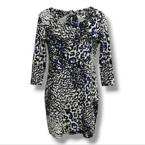 XXI Stylish Black and Blue Leopard Print Dress